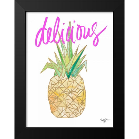 Delicious Pineapple Black Modern Wood Framed Art Print by James, Nola