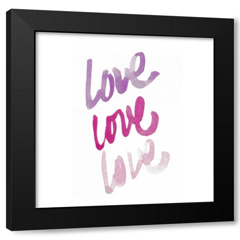 Love Times 3 Black Modern Wood Framed Art Print with Double Matting by James, Nola