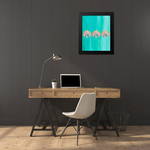 Bright Tri Origami IV Black Modern Wood Framed Art Print by James, Nola