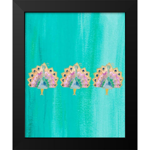Bright Tri Origami IV Black Modern Wood Framed Art Print by James, Nola
