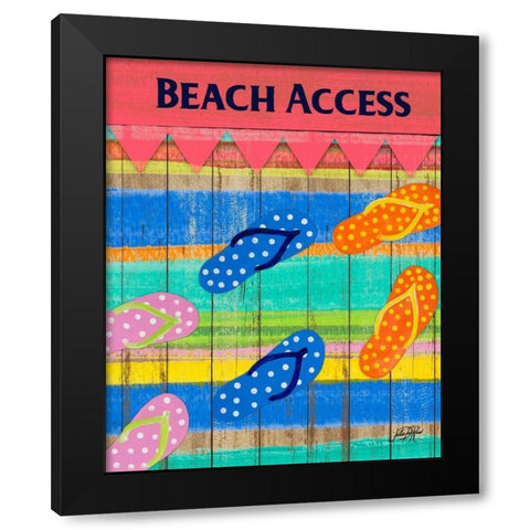 Colorful Beach Access Black Modern Wood Framed Art Print with Double Matting by DeRice, Julie