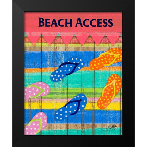 Colorful Beach Access Black Modern Wood Framed Art Print by DeRice, Julie