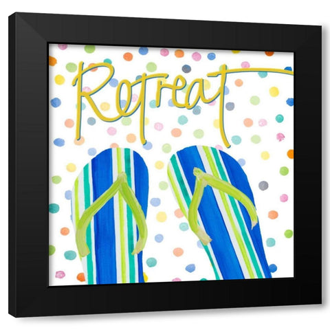 Flip Flop Retreat I Black Modern Wood Framed Art Print by DeRice, Julie