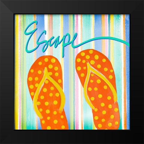 Flip Flop Retreat IV Black Modern Wood Framed Art Print by DeRice, Julie
