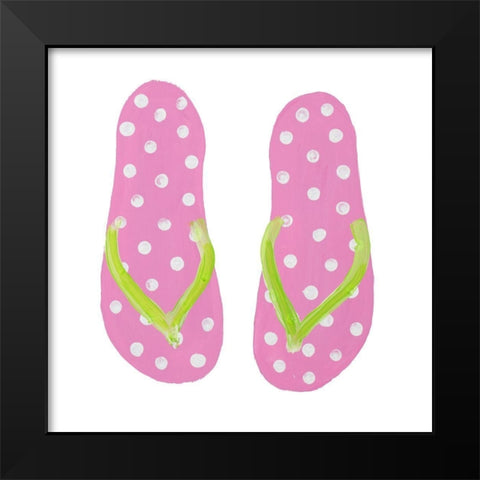 Polka Dot Flip Flops IV Black Modern Wood Framed Art Print by DeRice, Julie
