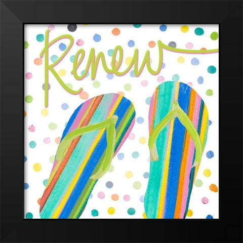 Flip Flop Retreat II Black Modern Wood Framed Art Print by DeRice, Julie