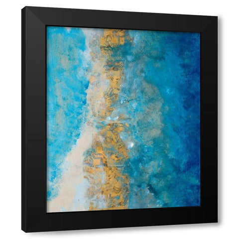 Coastline Vertical Abstract I Black Modern Wood Framed Art Print by Pattinian, Merri