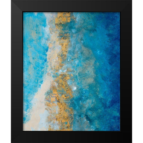 Coastline Vertical Abstract I Black Modern Wood Framed Art Print by Pattinian, Merri