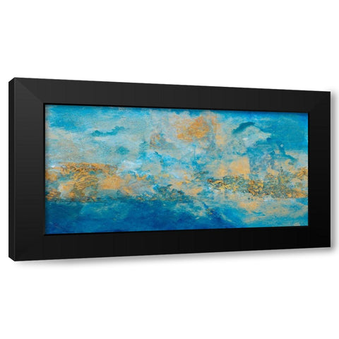 Coastline Abstract Black Modern Wood Framed Art Print by Pattinian, Merri