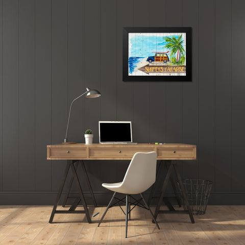 Surfers Paradise Black Modern Wood Framed Art Print by DeRice, Julie