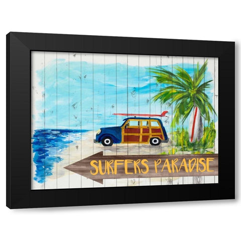 Surfers Paradise Black Modern Wood Framed Art Print by DeRice, Julie