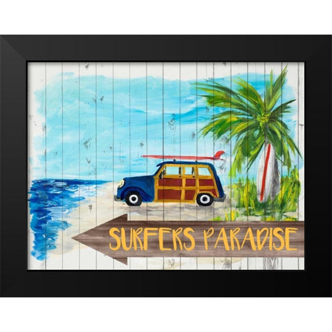 Surfers Paradise Black Modern Wood Framed Art Print by DeRice, Julie