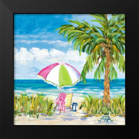 Vacation Getaway Black Modern Wood Framed Art Print by DeRice, Julie