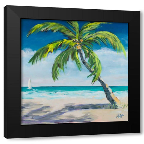 Under the Palms Breeze I Black Modern Wood Framed Art Print with Double Matting by DeRice, Julie