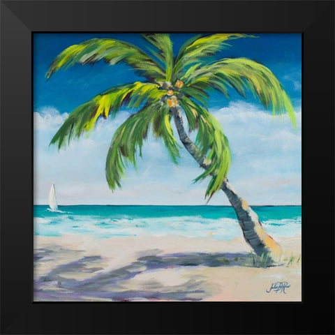 Under the Palms Breeze I Black Modern Wood Framed Art Print by DeRice, Julie