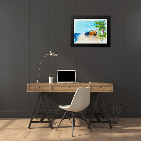 Tropical Vacation I Black Modern Wood Framed Art Print by DeRice, Julie
