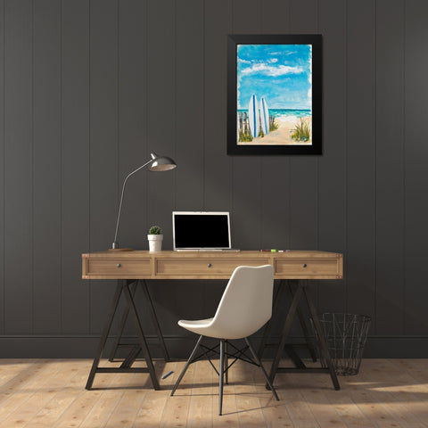 Tropical Surf II Black Modern Wood Framed Art Print by DeRice, Julie