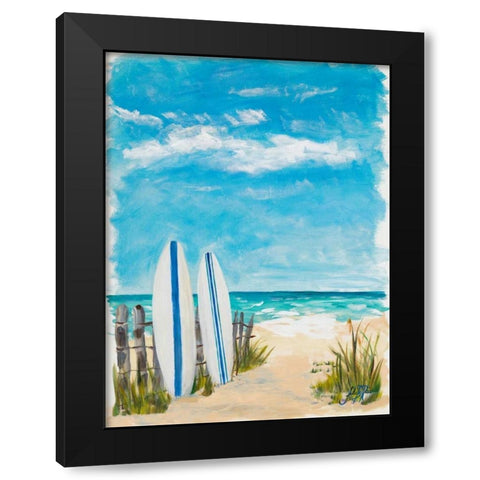 Tropical Surf II Black Modern Wood Framed Art Print by DeRice, Julie