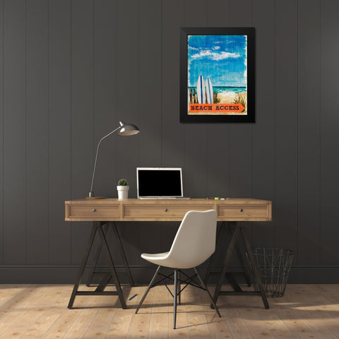 Beach Access Black Modern Wood Framed Art Print by DeRice, Julie