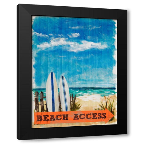 Beach Access Black Modern Wood Framed Art Print with Double Matting by DeRice, Julie
