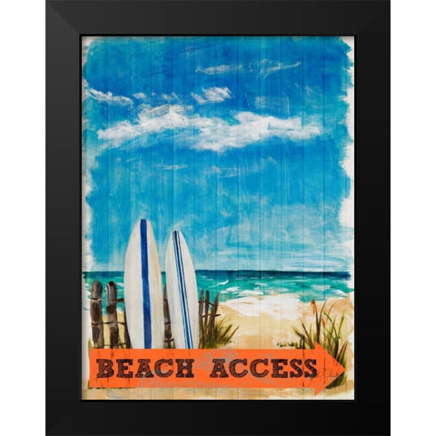 Beach Access Black Modern Wood Framed Art Print by DeRice, Julie