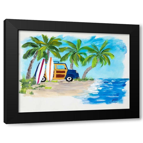 Tropical Vacation II Black Modern Wood Framed Art Print with Double Matting by DeRice, Julie