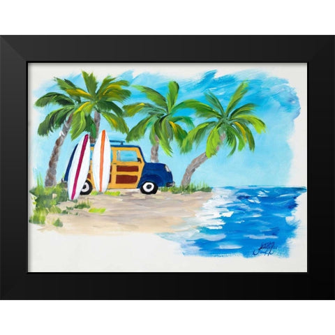 Tropical Vacation II Black Modern Wood Framed Art Print by DeRice, Julie