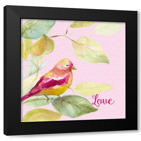 Bird Of Love Black Modern Wood Framed Art Print by Loreth, Lanie