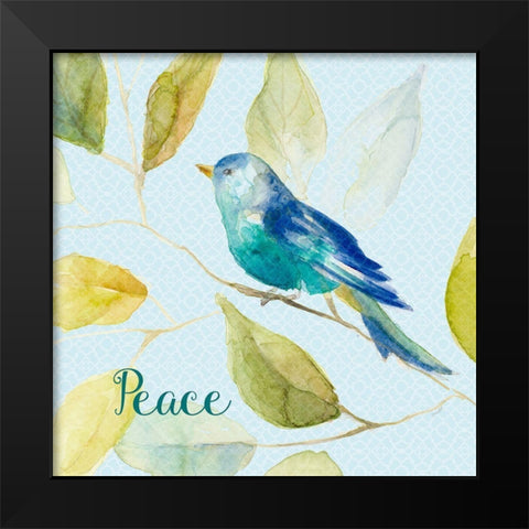 Bird Of Peace Black Modern Wood Framed Art Print by Loreth, Lanie