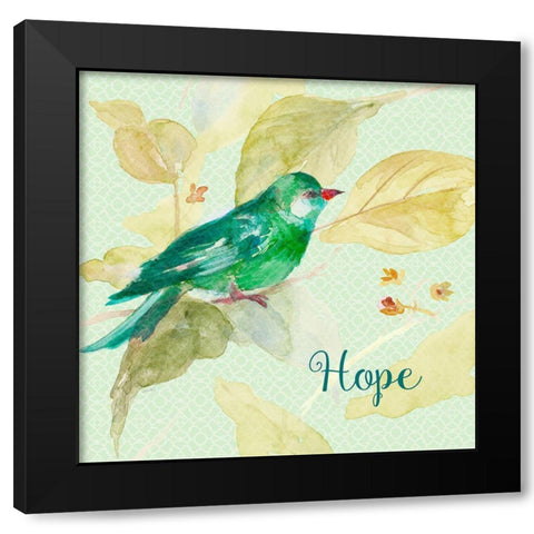 Bird Of Hope Black Modern Wood Framed Art Print by Loreth, Lanie
