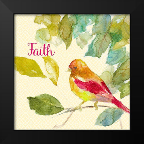 Bird Of Faith Black Modern Wood Framed Art Print by Loreth, Lanie