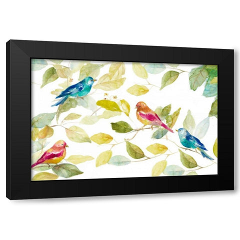 Birds in a Tree Black Modern Wood Framed Art Print by Loreth, Lanie