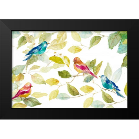 Birds in a Tree Black Modern Wood Framed Art Print by Loreth, Lanie