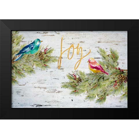 Holiday Joy Black Modern Wood Framed Art Print by Loreth, Lanie