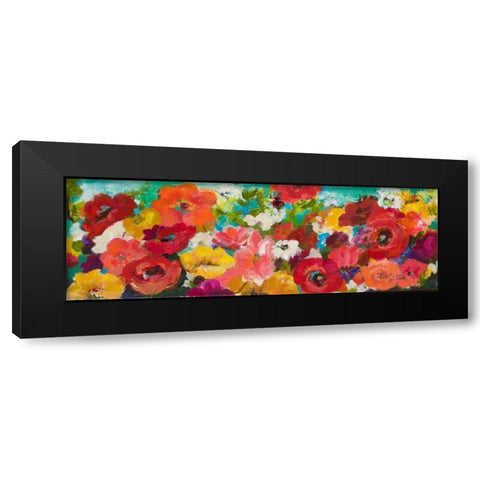 Cheerful Flowers Black Modern Wood Framed Art Print with Double Matting by Pinto, Patricia