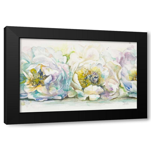 The Three Peonies Black Modern Wood Framed Art Print by Pinto, Patricia
