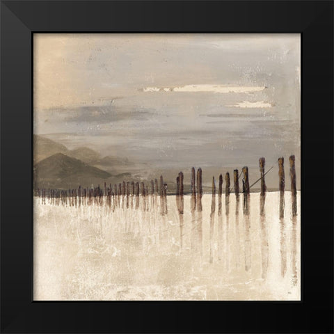 Hidden Pier (light gray) Black Modern Wood Framed Art Print by Pinto, Patricia