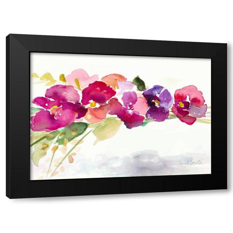 Floating Blooms Black Modern Wood Framed Art Print by Loreth, Lanie
