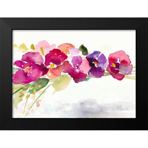 Floating Blooms Black Modern Wood Framed Art Print by Loreth, Lanie