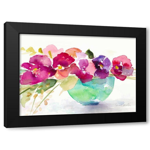 Bowl of Blooms Black Modern Wood Framed Art Print by Loreth, Lanie