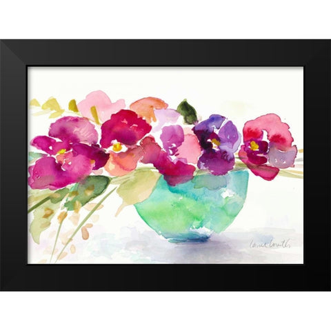 Bowl of Blooms Black Modern Wood Framed Art Print by Loreth, Lanie
