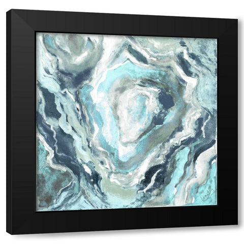 Mystique Blue Black Modern Wood Framed Art Print with Double Matting by Loreth, Lanie