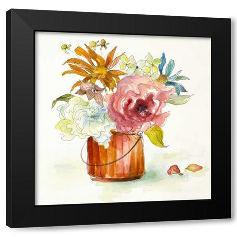Flower Burst in Vase I Black Modern Wood Framed Art Print by Loreth, Lanie