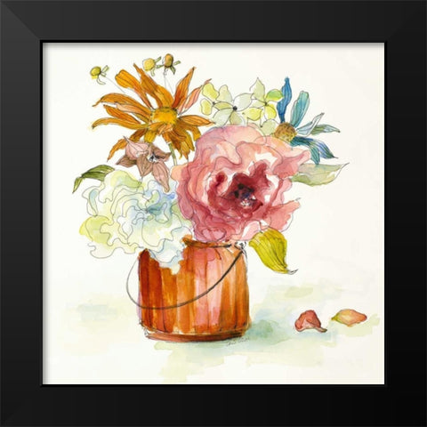 Flower Burst in Vase I Black Modern Wood Framed Art Print by Loreth, Lanie
