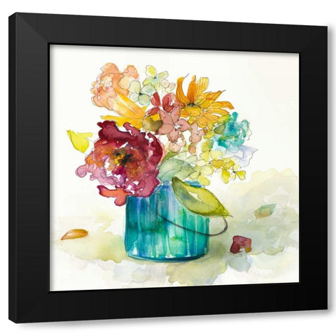 Flower Burst in Vase II Black Modern Wood Framed Art Print by Loreth, Lanie