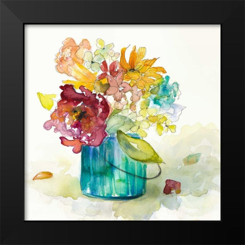 Flower Burst in Vase II Black Modern Wood Framed Art Print by Loreth, Lanie