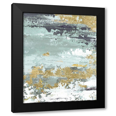 Gold Magic Vertica Abstract I Black Modern Wood Framed Art Print by Pinto, Patricia