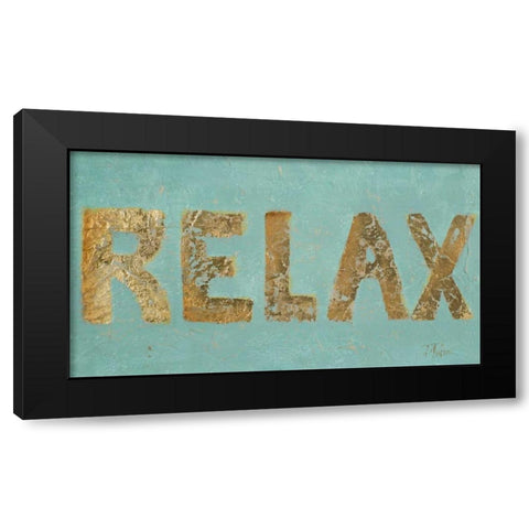 Relax Black Modern Wood Framed Art Print with Double Matting by Pinto, Patricia