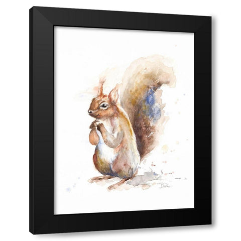 Squirrel Black Modern Wood Framed Art Print by Pinto, Patricia