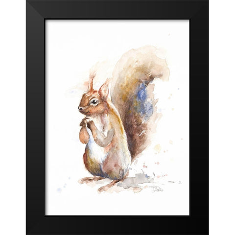 Squirrel Black Modern Wood Framed Art Print by Pinto, Patricia